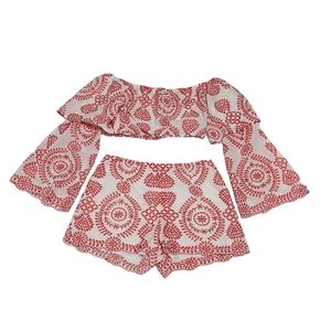 Fashion Nova Embroidered Crop Top w Shorts